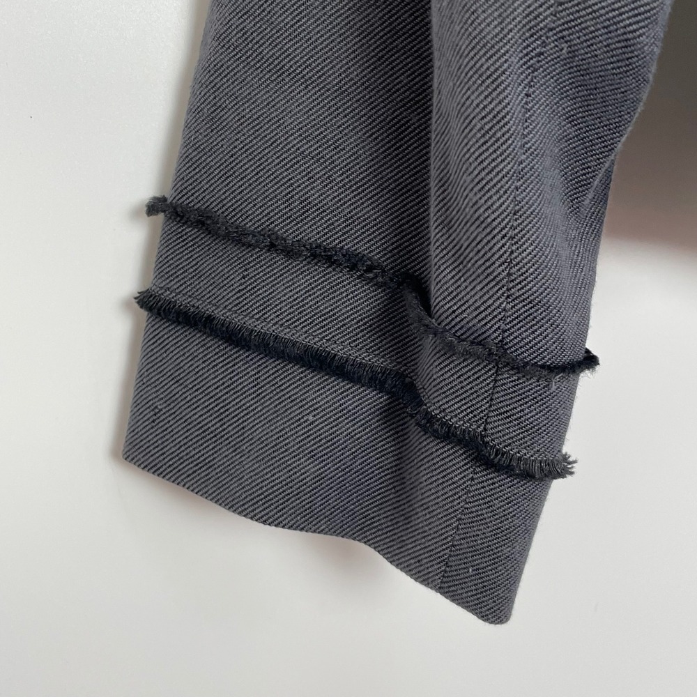 Rebecca Taylor Women's Gray Ruffle Edwardian Boss Babe Office Blazer Size 2 - Picture 3 of 12